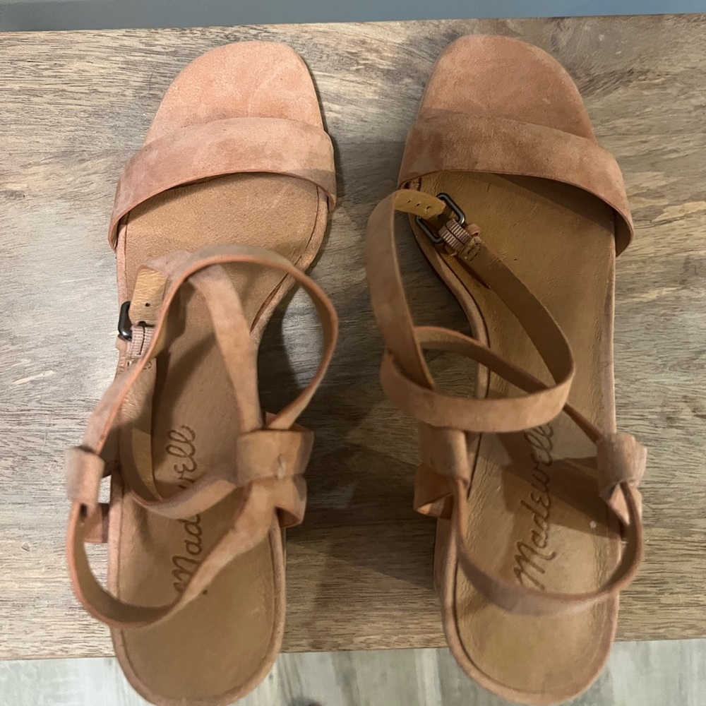 Madewell Kora Ankle Strap Sandal - Suede Ground Clay - Picture 5 of 9